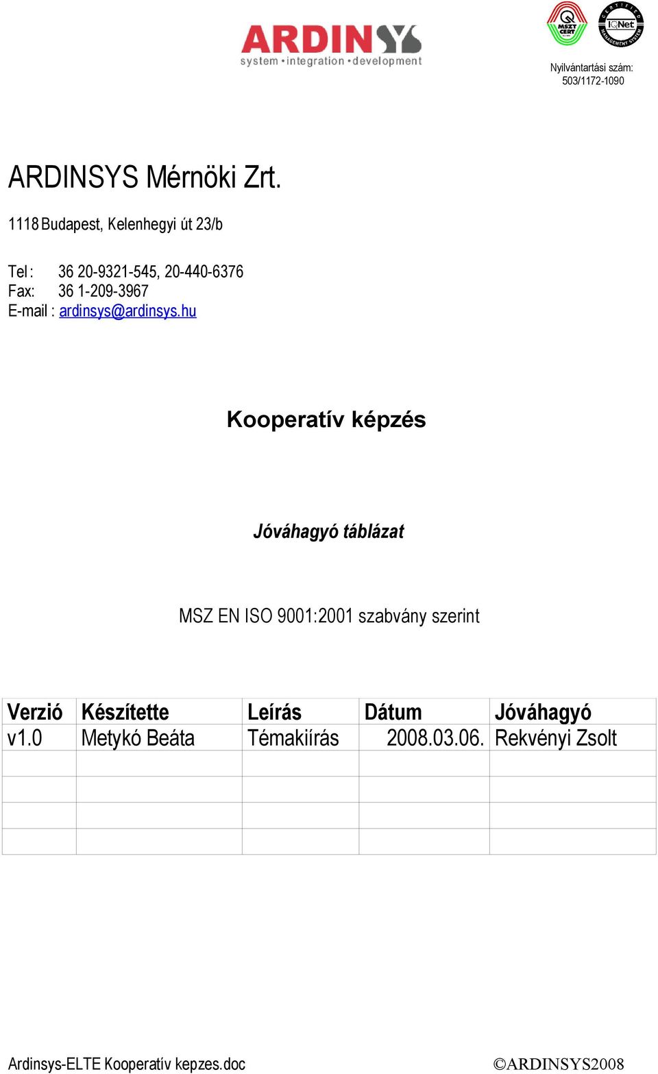 1-209-3967 E-mail : ardinsys@ardinsys.