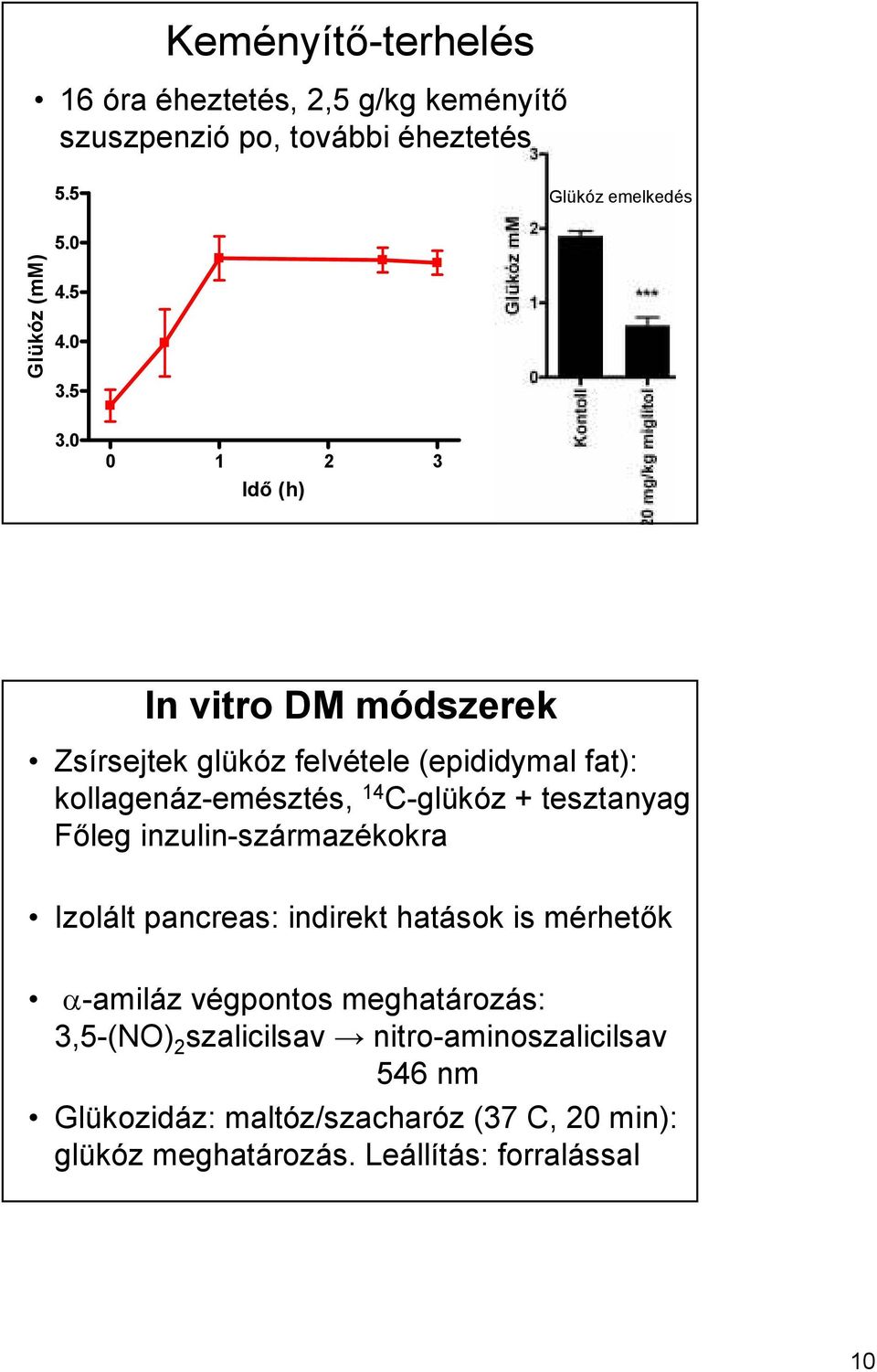 0 0 1 2 3 Idı (h) In vitro DM módszerek Zsírsejtek glükóz felvétele (epididymal fat): kollagenáz-emésztés, 14 C-glükóz + tesztanyag