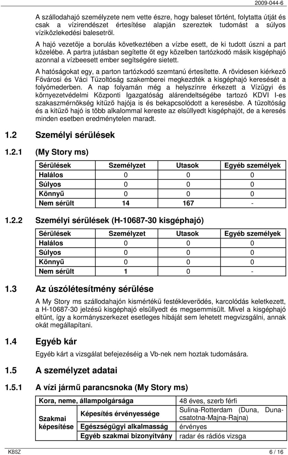 A partra jutásban segítette ıt egy közelben tartózkodó másik kisgéphajó azonnal a vízbeesett ember segítségére sietett. A hatóságokat egy, a parton tartózkodó szemtanú értesítette.