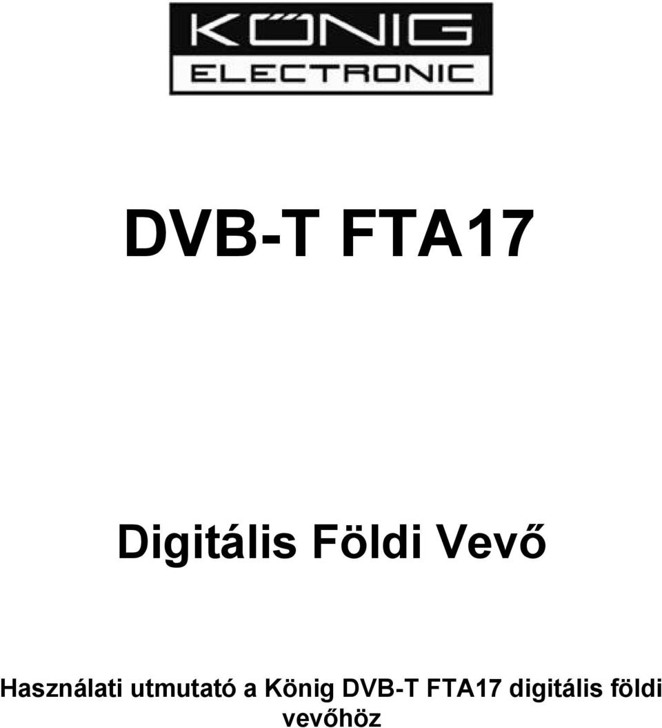 utmutató a König DVB-T