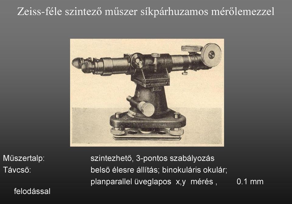 szintezhető, 3-pontos szabályozás belső élesre