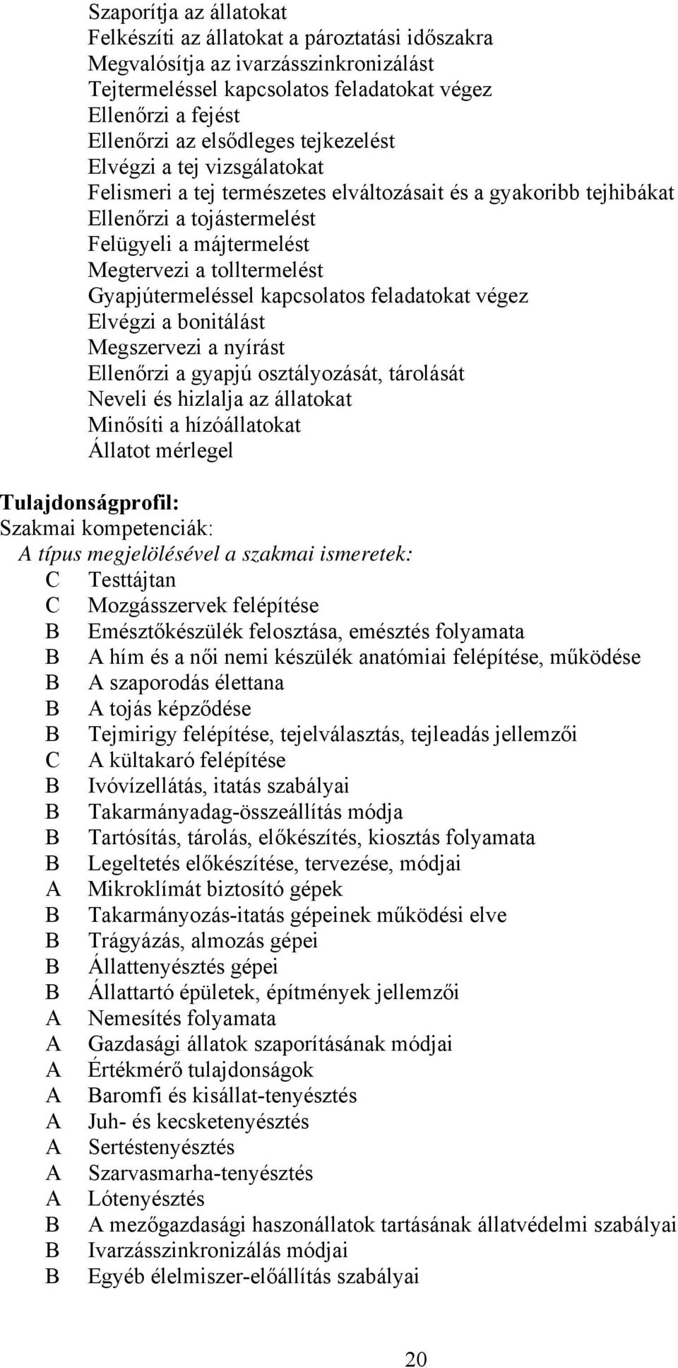 Gyapjútermeléssel kapcsolatos feladatokat végez Elvégzi a bonitálást Megszervezi a nyírást Ellenőrzi a gyapjú osztályozását, tárolását Neveli és hizlalja az állatokat Minősíti a hízóállatokat Állatot