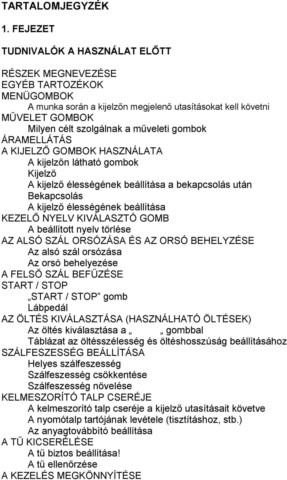 VARRÓGÉP M 945 HASZNÁLATI UTASÍTÁS - PDF Ingyenes letöltés