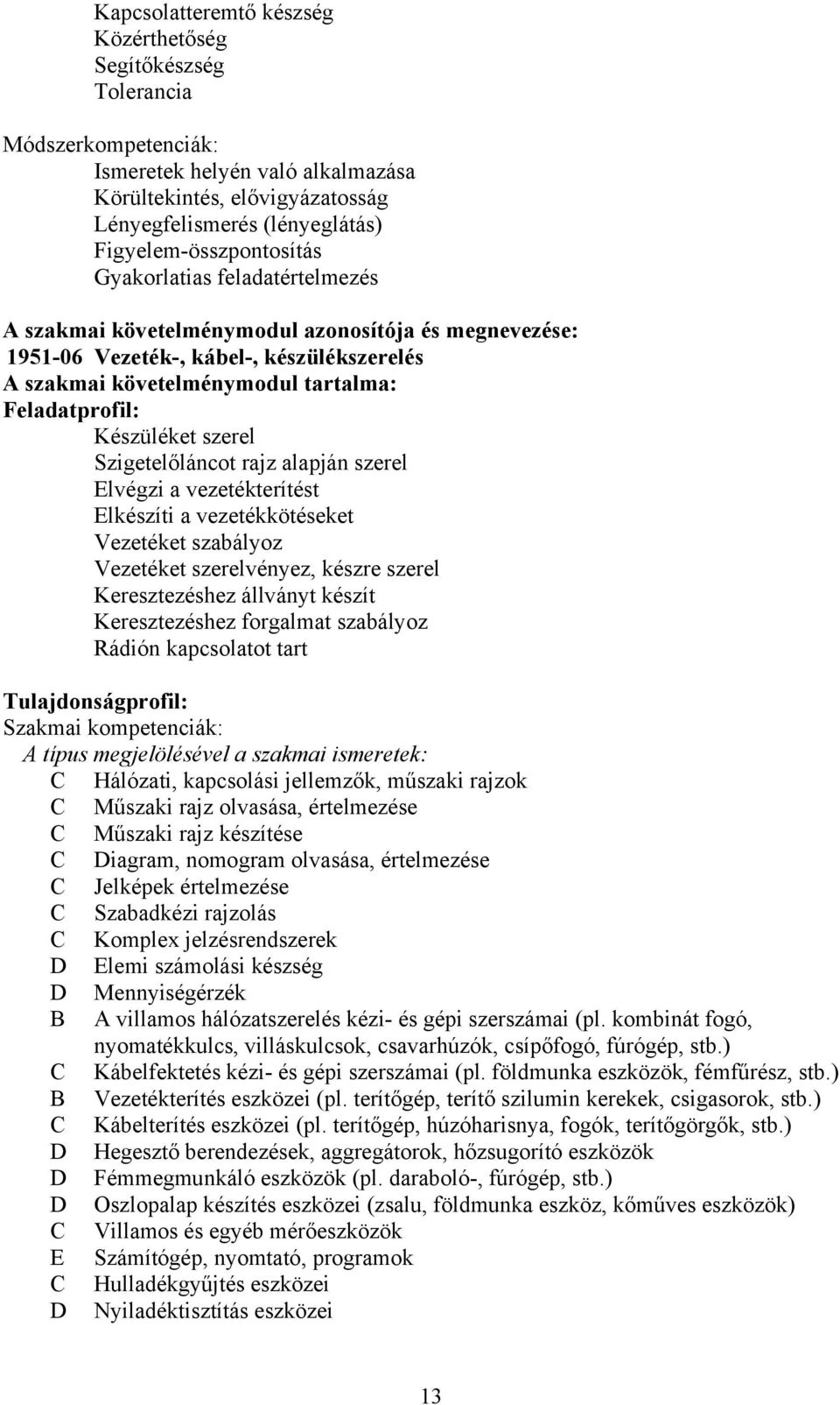 Feladatprofil: Készüléket szerel Szigetelőláncot rajz alapján szerel Elvégzi a vezetékterítést Elkészíti a vezetékkötéseket Vezetéket szabályoz Vezetéket szerelvényez, készre szerel Keresztezéshez