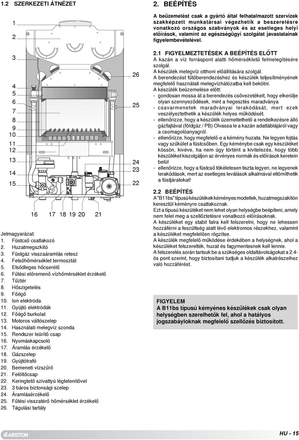 Nyomáskapcsoló 7. Áramlás érzékelõ 8. Gázszelep 9. Gyújtótrafó 0. Bemeneti vízszûrõ. Felöltõcsap. Keringtetõ szivattyú légtelenítõvel. báros biztonsági szelep. Áramlásérzékelõ.