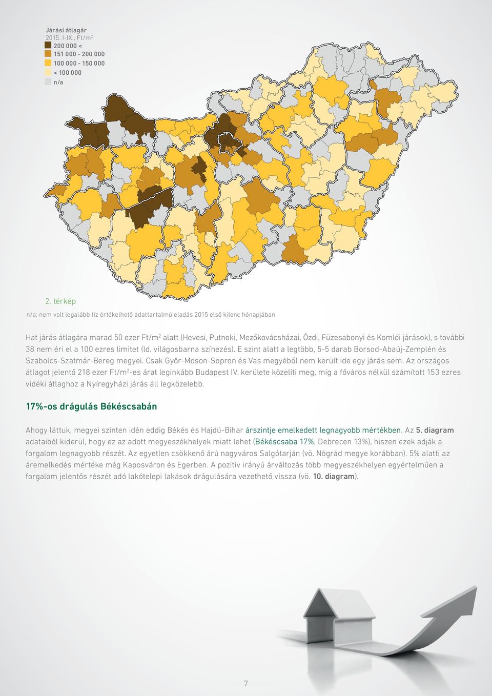 járások), s további 38 nem éri el a 1 ezres limitet (ld. világosbarna színezés). E szint alatt a legtöbb, 5-5 darab Borsod-Abaúj-Zemplén és Szabolcs-Szatmár-Bereg megyei.