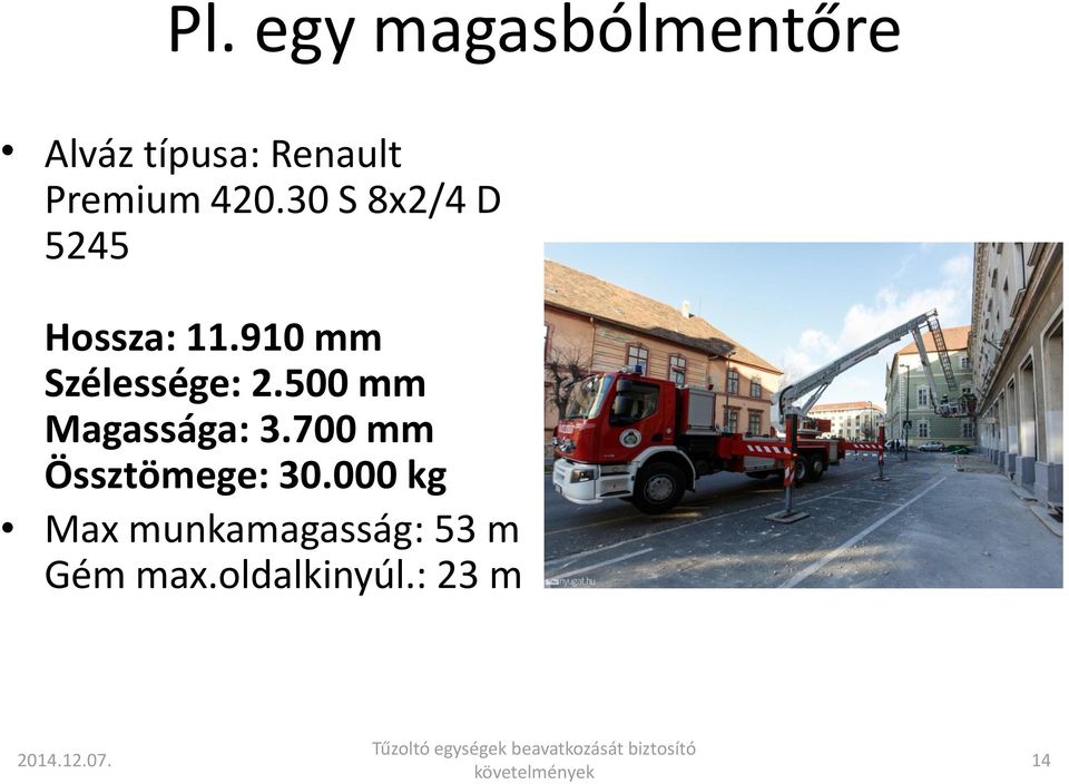 500 mm Magassága: 3.700 mm Össztömege: 30.