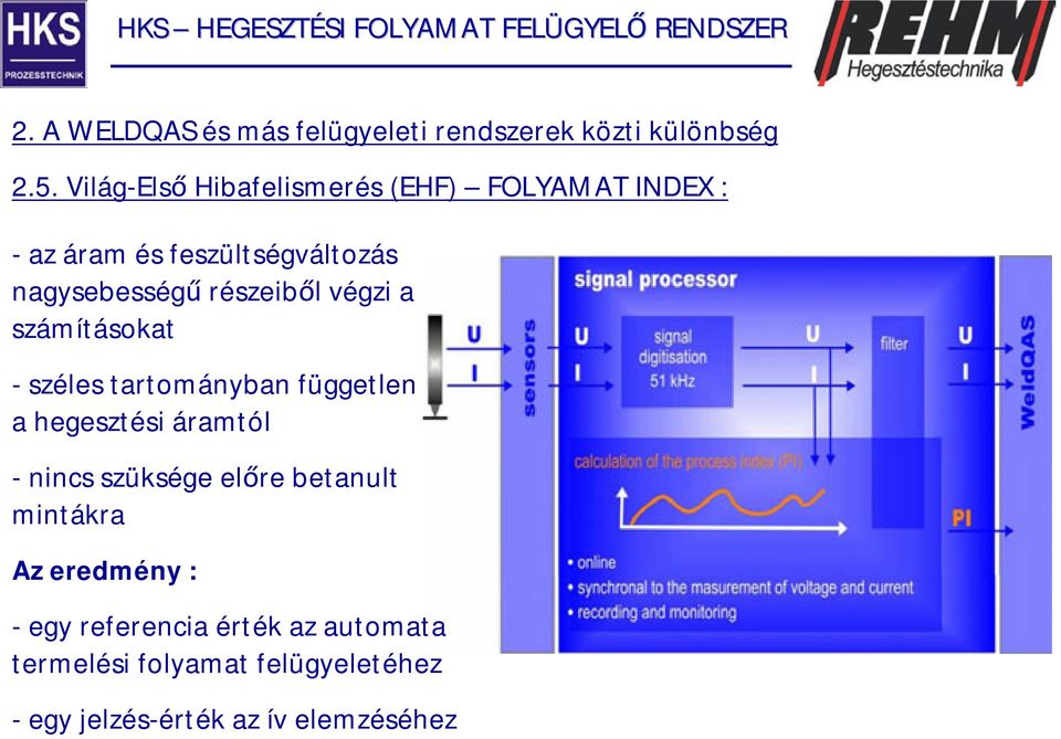 részeiből végzi a számításokat -széles tartományban független a hegesztési áramtól -nincs szüksége