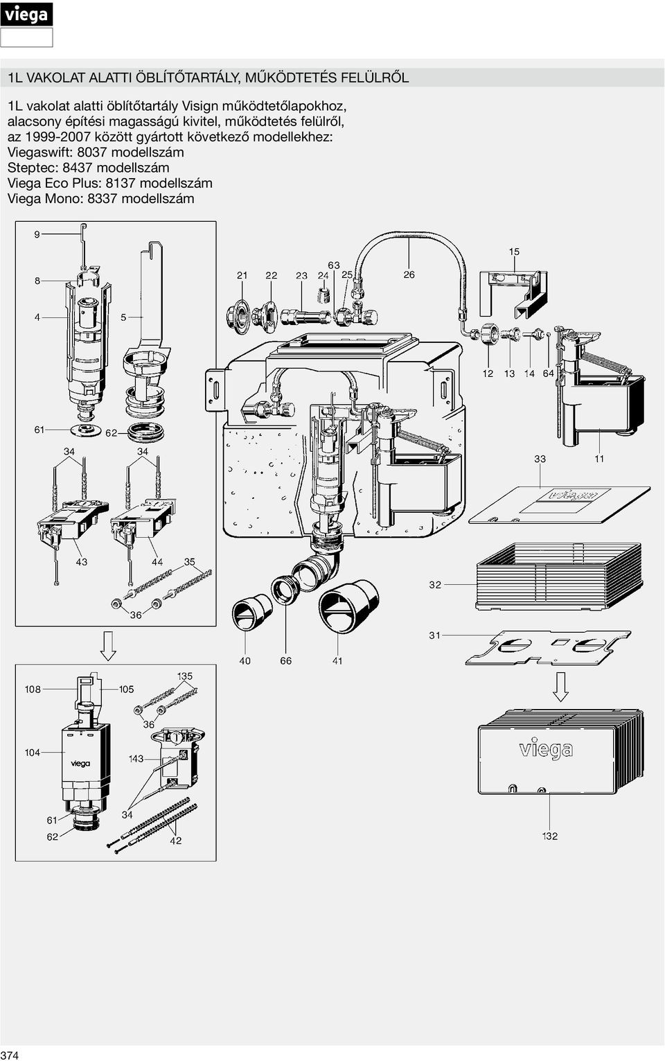 működtetés felülről, az 1999 2007 között gyártott következő modellekhez: