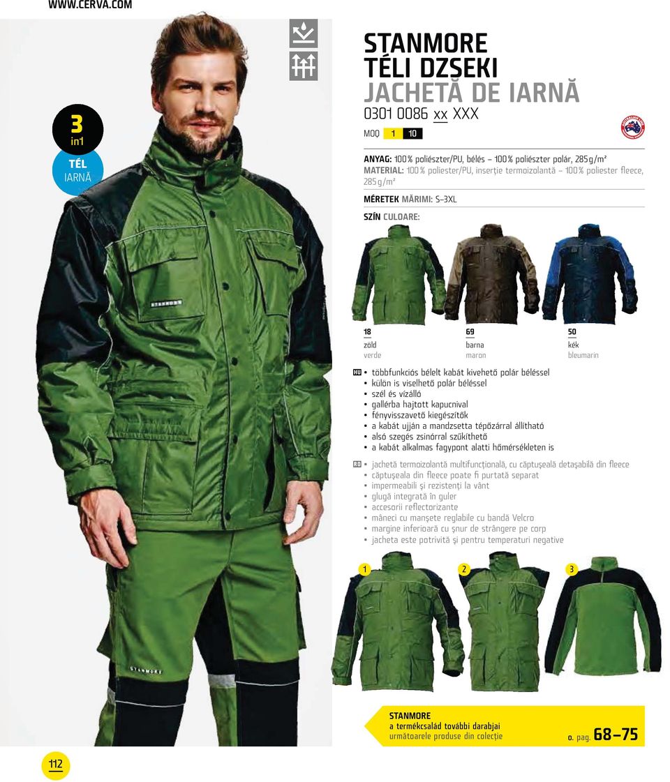 termoizolantă 100 % poliester fleece, 285 g /m² 18 zöld verde 69 barna maron 50 kék bleumarin többfunkciós bélelt kabát kivehető polár béléssel külön is viselhető polár béléssel szél és vízálló