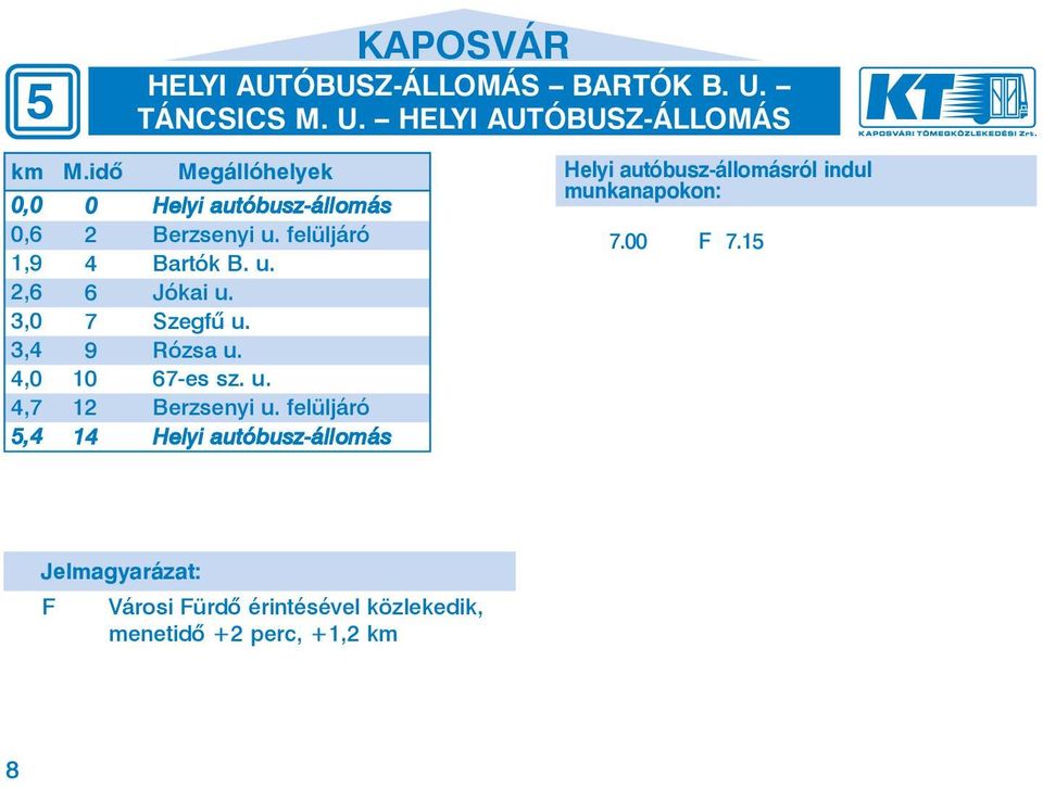 9 Ró zsa u. 10 67-es sz. u. 12 Ber zse nyi u.