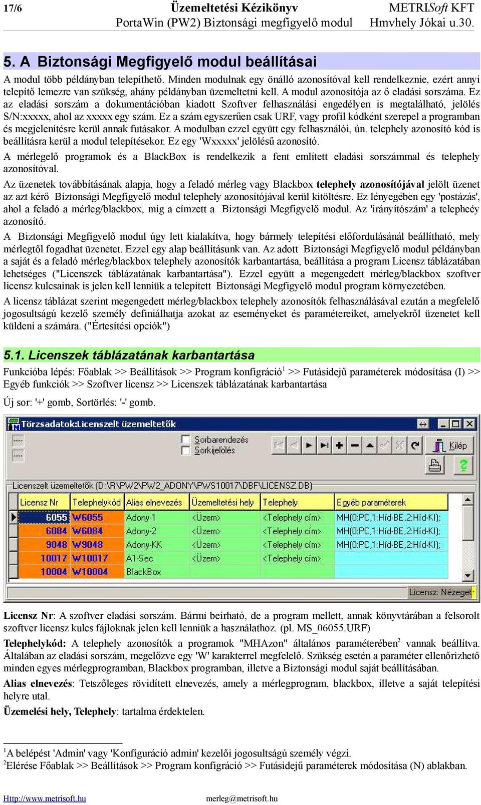 Ez az eladási sorszám a dokumentációban kiadott Szoftver felhasználási engedélyen is megtalálható, jelölés S/N:xxxxx, ahol az xxxxx egy szám.