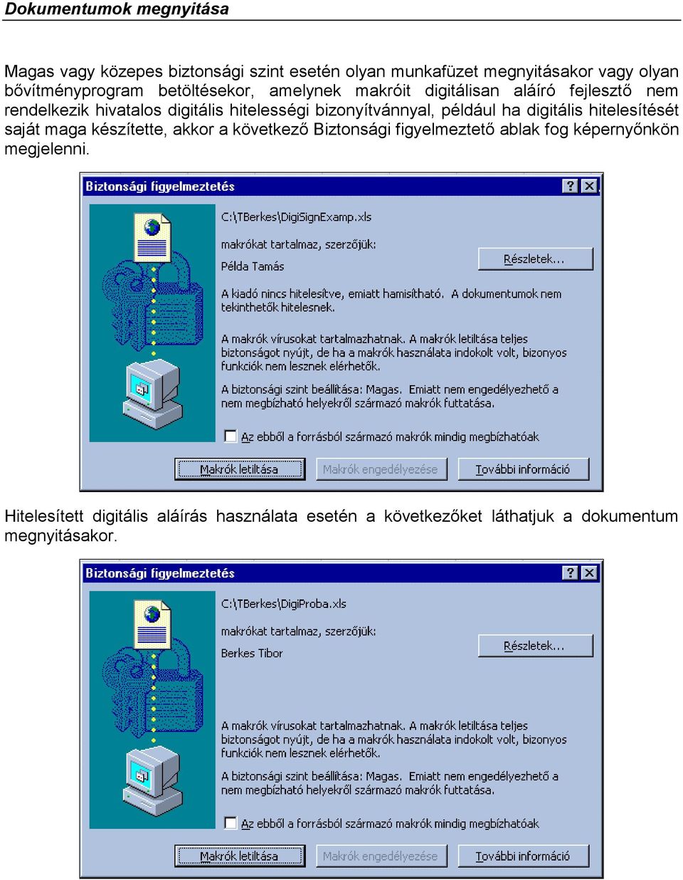 DIGITÁLIS ALÁÍRÁS HASZNÁLATA A MICROSOFT OFFICE2000-BEN A MAKRÓK VÉDELMÉRE  - PDF Free Download