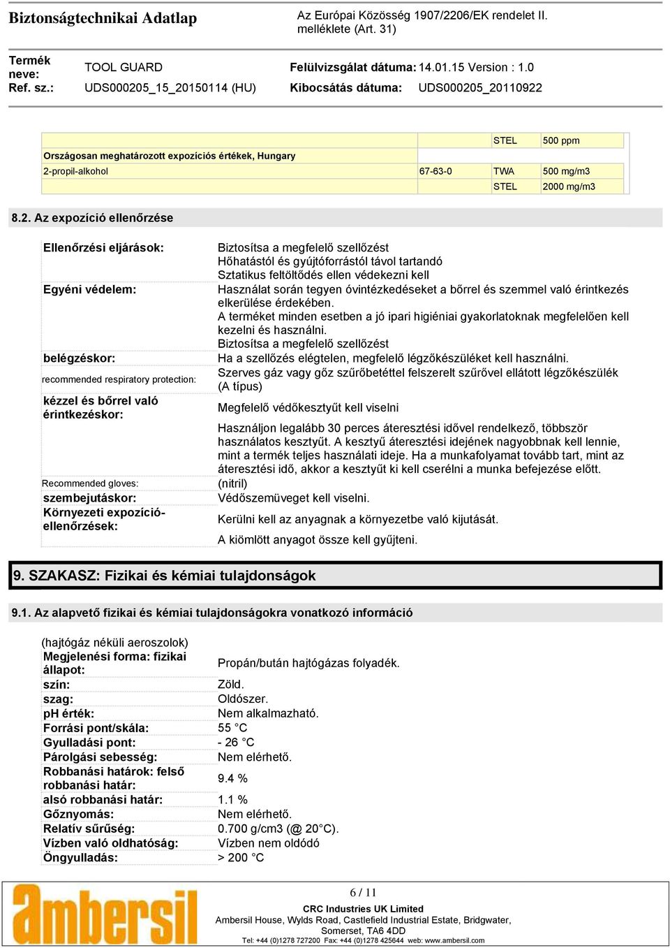 00 mg/m3 8.2.