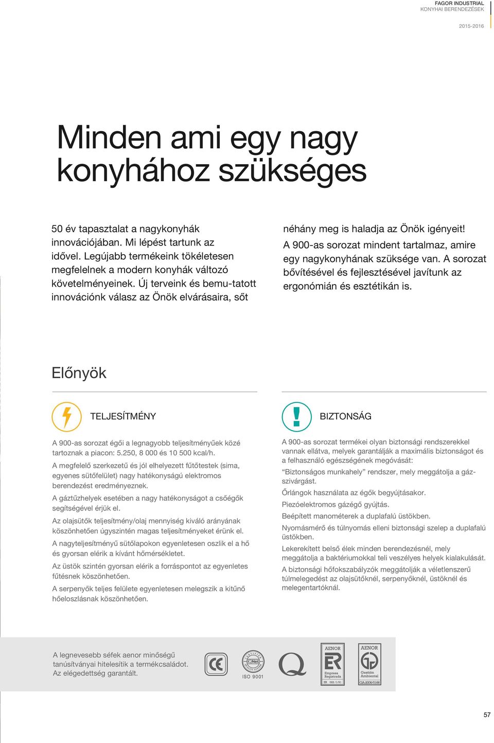 A 900-as sorozat mindent tartalmaz, amire egy nagykonyhának szüksége van. A sorozat bővítésével és fejlesztésével javítunk az ergonómián és esztétikán is.