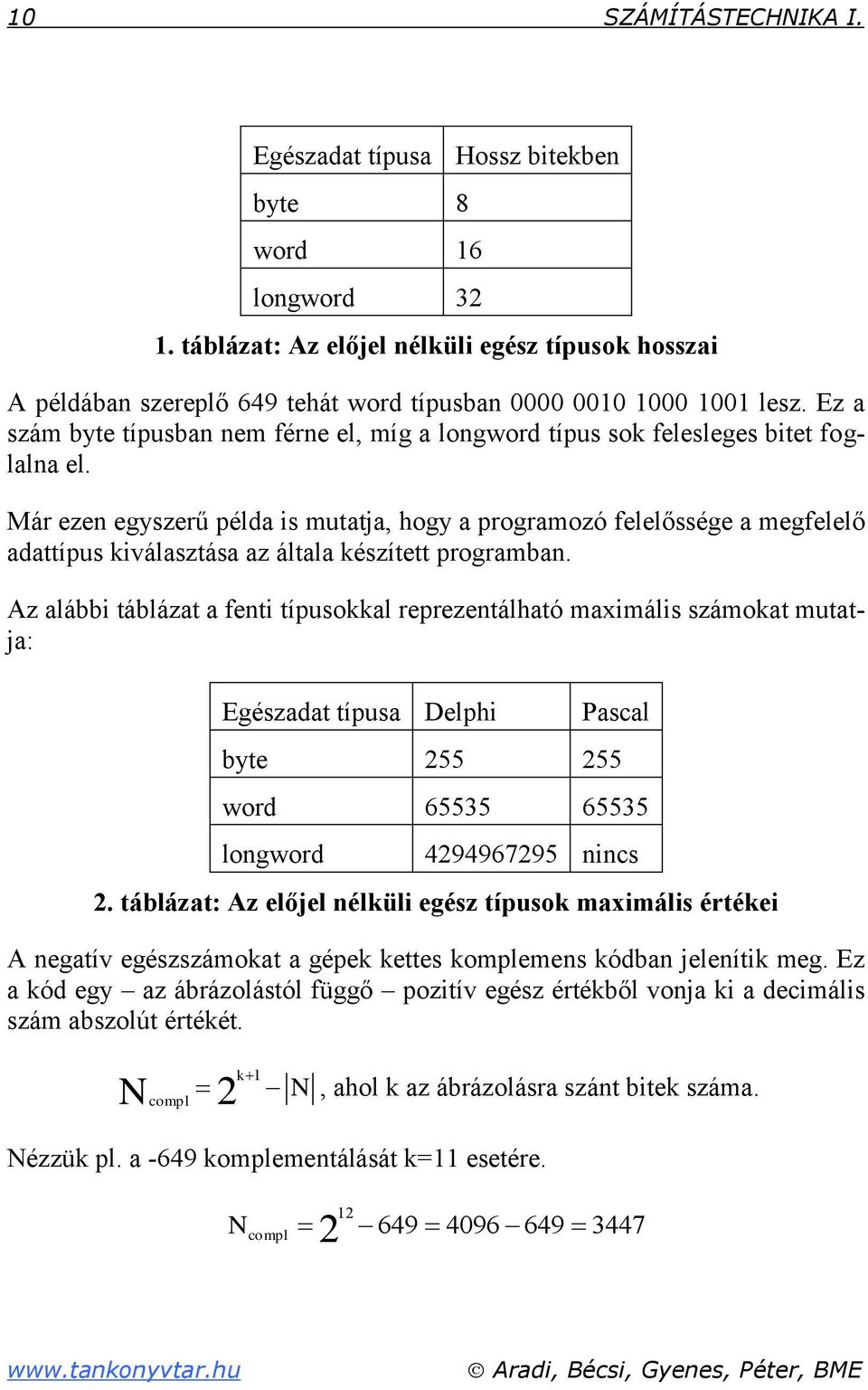 Ez a szám byte típusban nem férne el, míg a longword típus sok felesleges bitet foglalna el.