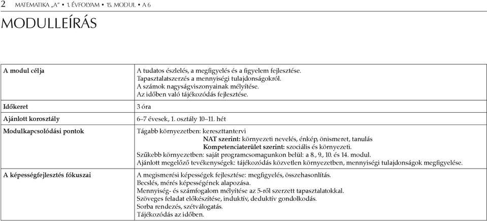 Tapasztalatszerzés a mennyiségi tulajdonságokról. A számok nagyságviszonyainak mélyítése. Az időben való tájékozódás fejlesztése. 3 óra 6 7 évesek, 1. osztály 10 11.