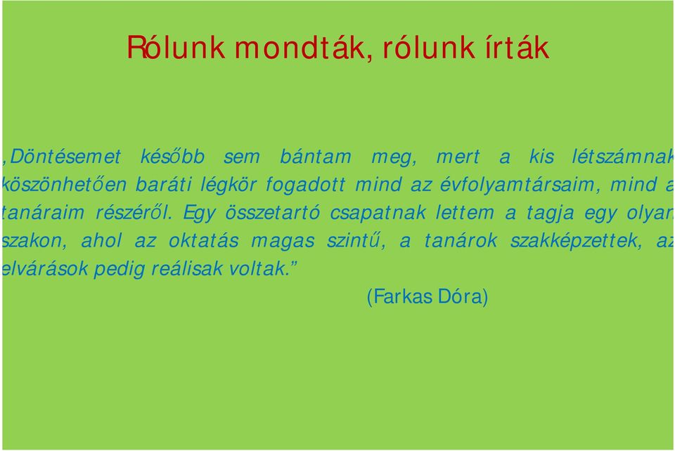 tanáraim részéről.