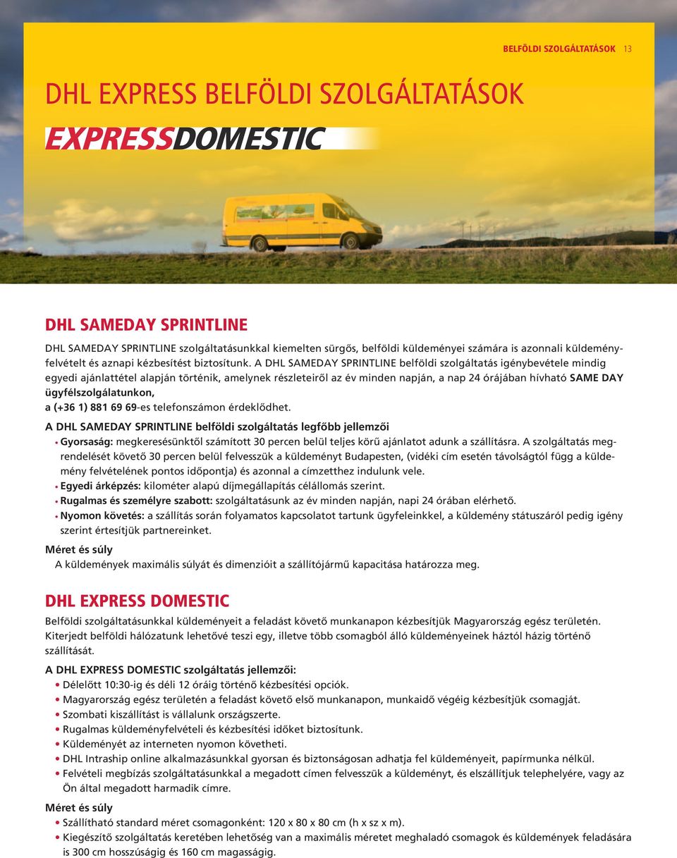 Szolgáltatások és árak. DHL Express Excellence. Simply delivered. - PDF  Free Download