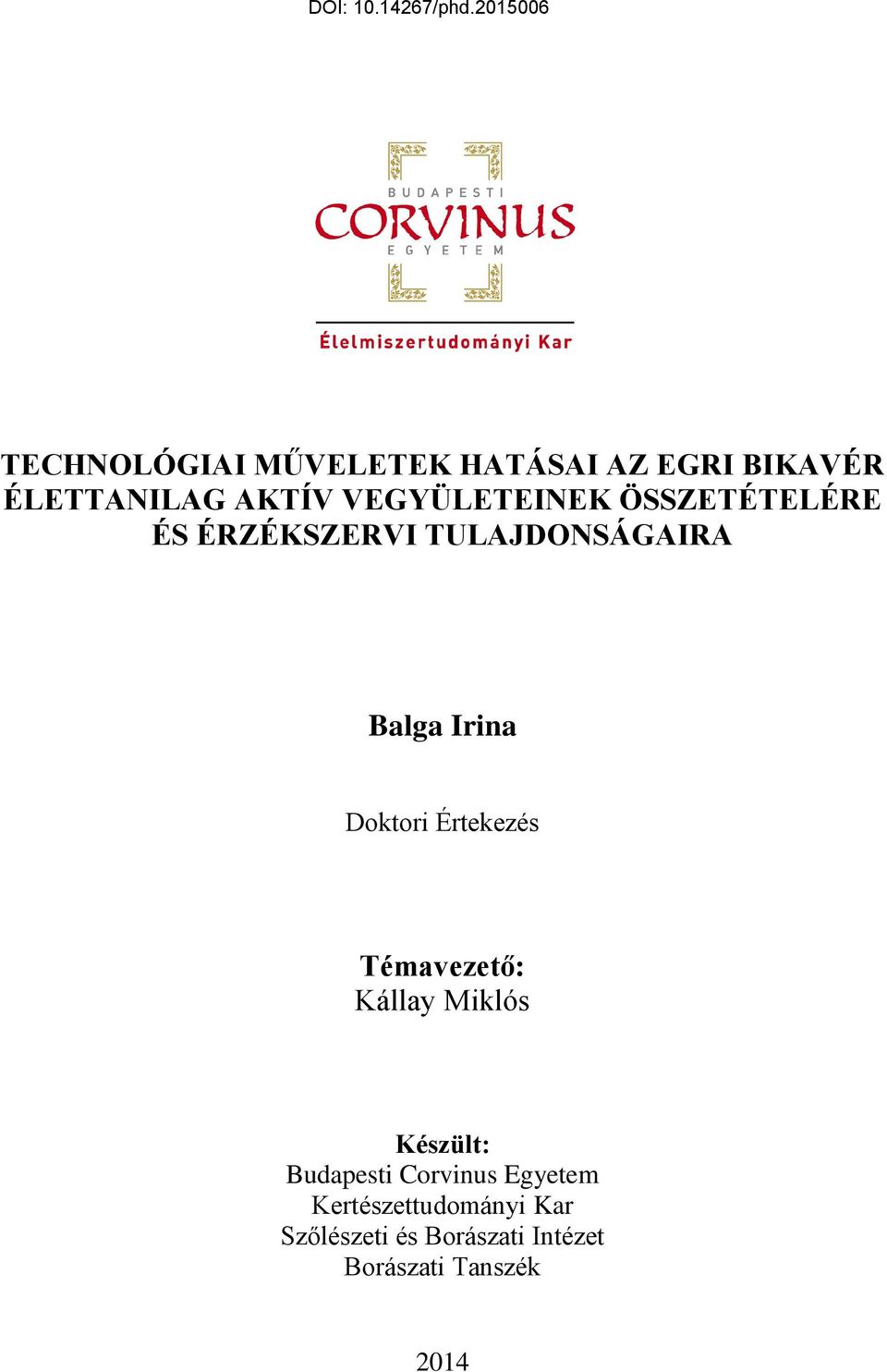 Doktori Értekezés Témavezető: Kállay Miklós Készült: Budapesti Corvinus