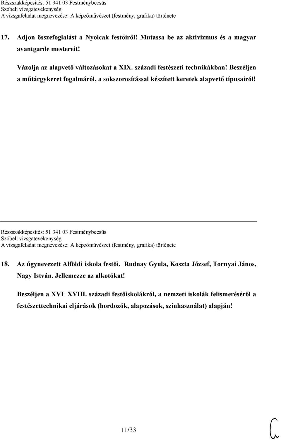 Részszakképesítés: 51 341 03 Festménybecsüs 18. Az úgynevezett Alföldi iskola festői. Rudnay Gyula, Koszta József, Tornyai János, Nagy István.