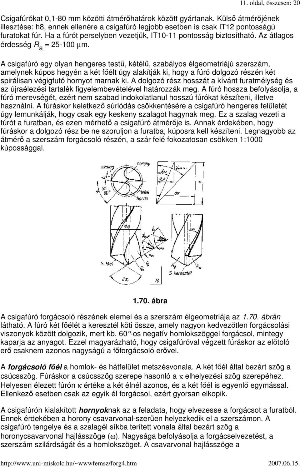 Az átlagos érdesség R a = 25-100 µm.