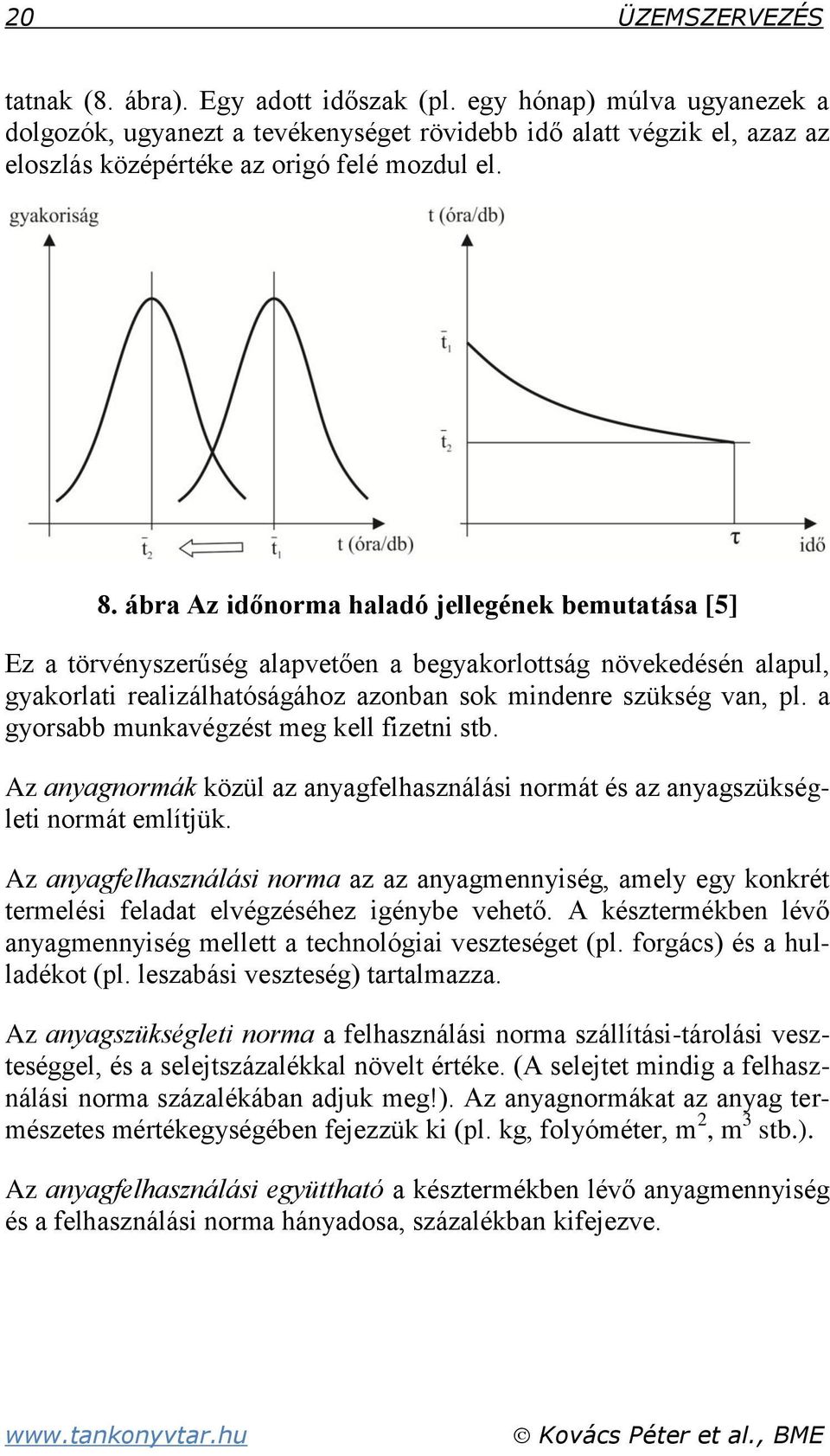 ábra Az időnorma haladó jellegének bemutatása [5] Ez a törvényszerűség alapvetően a begyakorlottság növekedésén alapul, gyakorlati realizálhatóságához azonban sok mindenre szükség van, pl.