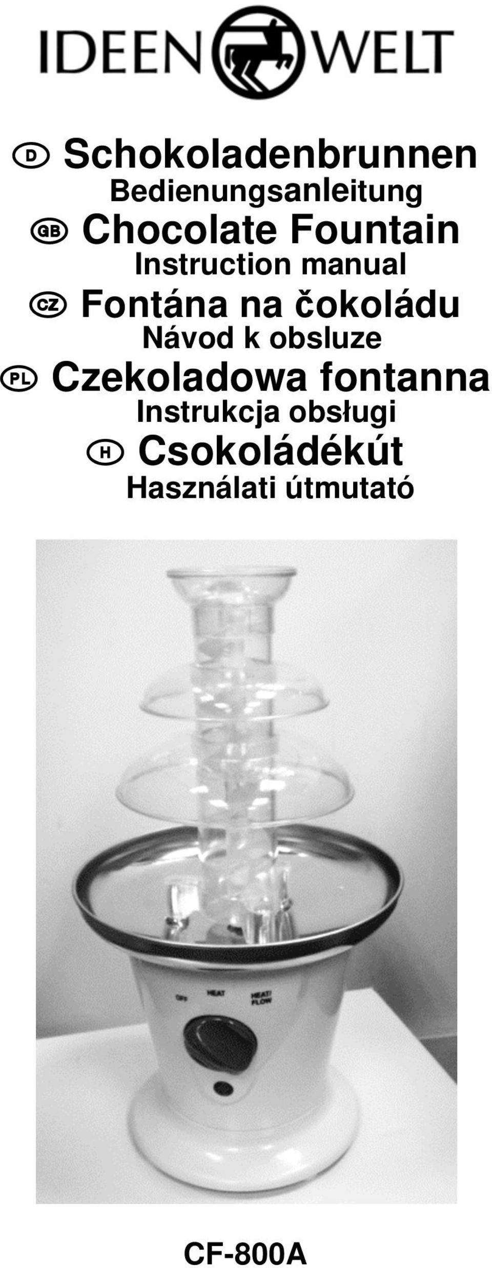okoládu Návod k obsluze Czekoladowa fontanna
