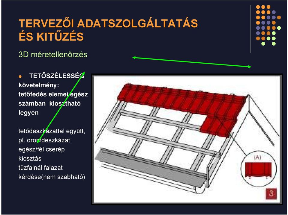 kiosztható legyen tetődeszkázattal együtt, pl.