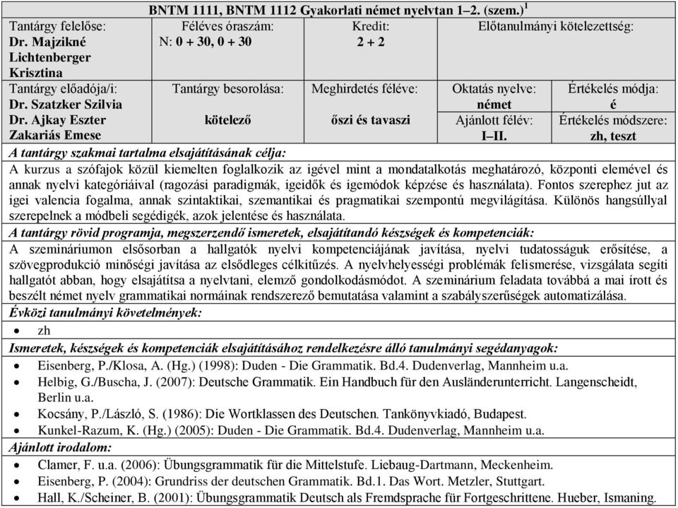 zh, teszt A kurzus a szófajok közül kiemelten foglalkozik az igvel mint a mondatalkotás meghatározó, központi elemvel s annak nyelvi kategóriáival (ragozási paradigmák, igeidők s igemódok kpzse s
