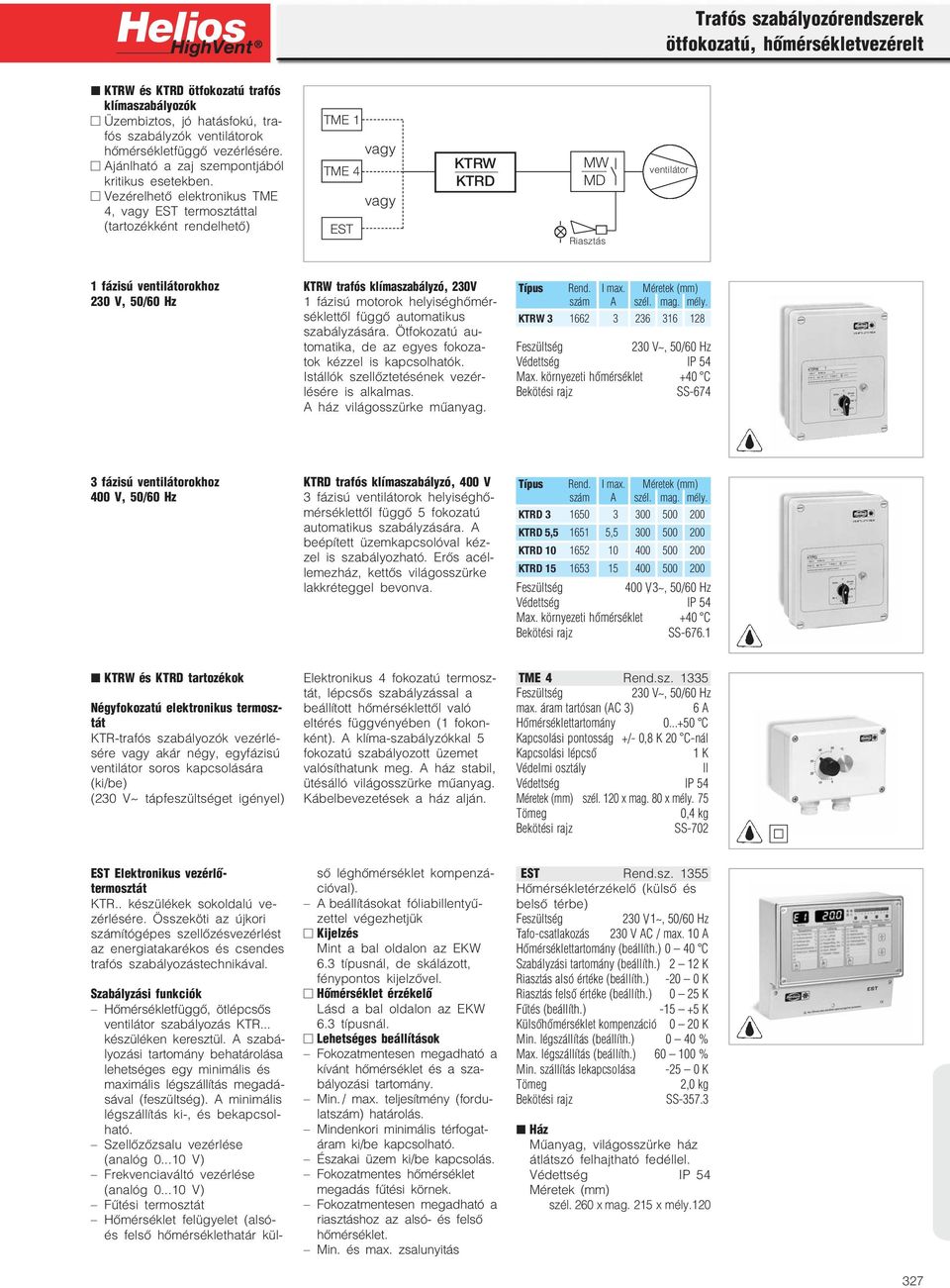 A ventilátorok működtetéséhez a HELIOS a kép szerinti szabályzó, vezérlő,  és kapcsoló készülékcsopor tokat kínálja. - PDF Free Download