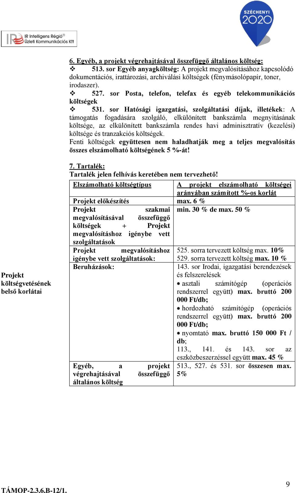 sor Posta, telefon, telefax és egyéb telekommunikációs költségek 531.