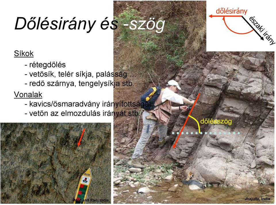 stb. Vonalak - kavics/ősmaradvány irányítottságát - vetőn