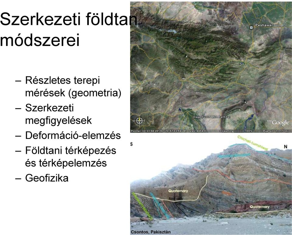 megfigyelések Deformáció-elemzés Földtani