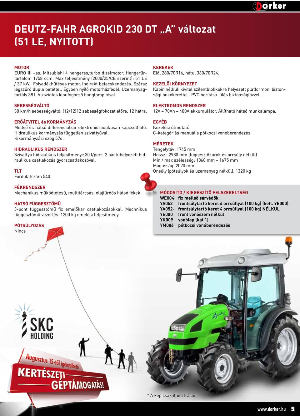 SEBESSÉGVÁLTÓ 30 km/h sebességváltó. (12/12)12 sebességfokozat előre, 12 hátra. ERŐÁTVITEL KORMÁNYZÁS Mellső hátsó differenciálzár elektrohidraulikusan kapcsolható.