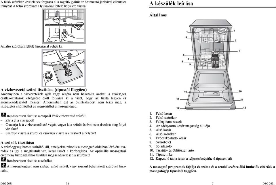 Vevőtájékoztató adatlap, megfelelőségi nyilatkozat HASZNÁLATI ÚTMUTATÓ AZ  INDESIT DSG 2631 EU TÍPUSÚ MOSOGATÓGÉPHEZ. Gyártó: - PDF Free Download