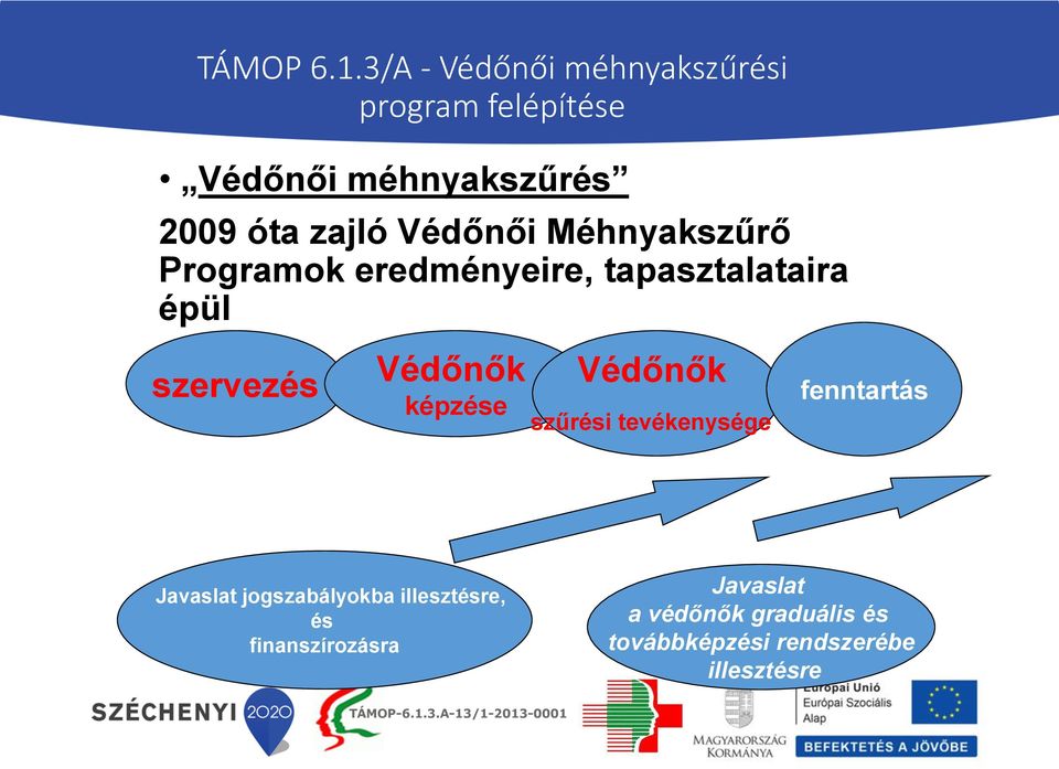 Védőnői Méhnyakszűrő Programok eredményeire, tapasztalataira épül szervezés Védőnők