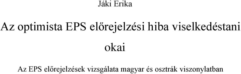 okai Az EPS előrejelzések