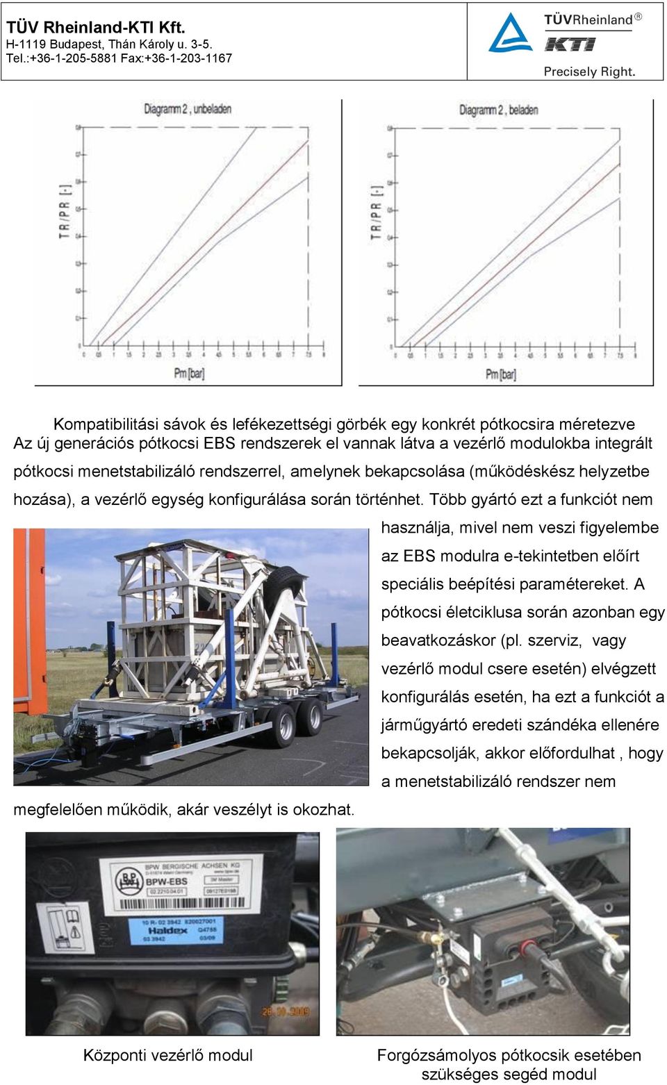 használja, mivel nem veszi figyelembe az EBS modulra e-tekintetben előírt speciális beépítési paramétereket. A pótkocsi életciklusa során azonban egy beavatkozáskor (pl.