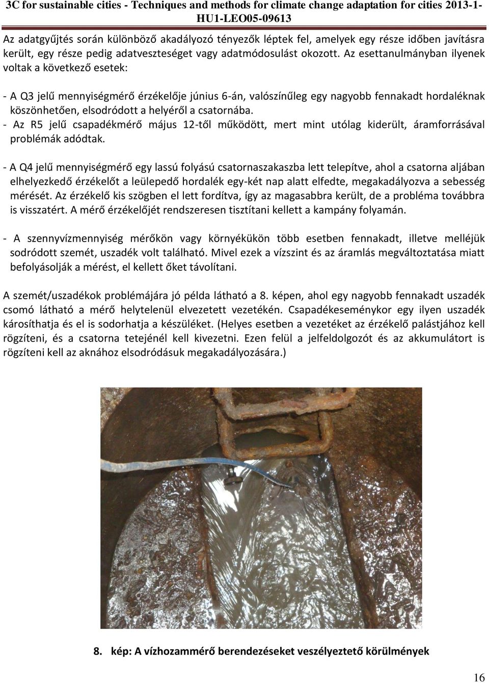 csatornába. - Az R5 jelű csapadékmérő május 12-től működött, mert mint utólag kiderült, áramforrásával problémák adódtak.