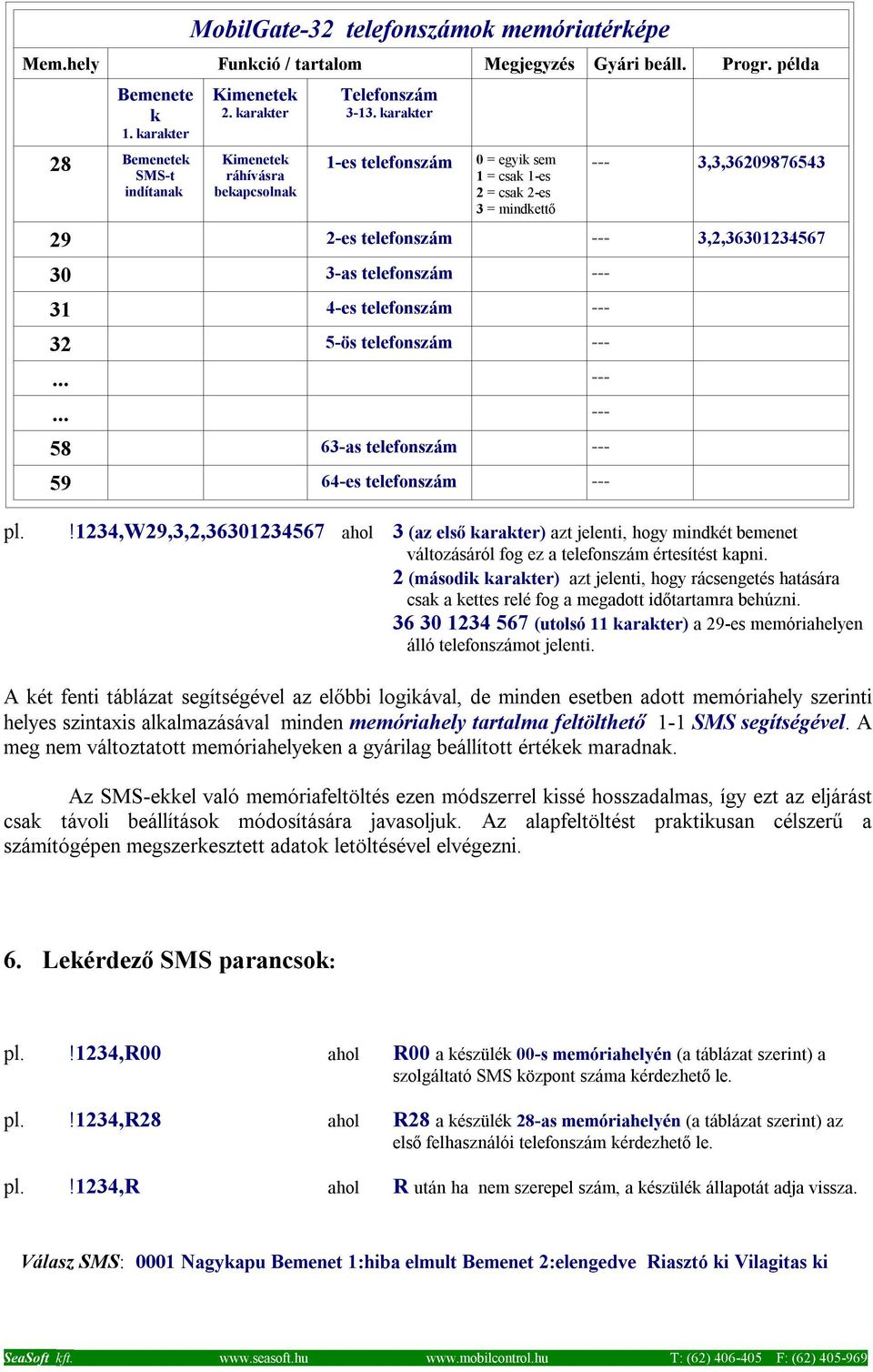 karakter 1-es telefonszám 0 = egyik sem 1 = csak 1-es 2 = csak 2-es 3 = mindkettő --- 3,3,36209876543 29 2-es telefonszám --- 3,2,36301234567 30 3-as telefonszám --- 31 4-es telefonszám --- 32 5-ös