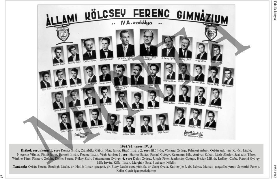sor: Hantos Balázs, Rangel György, Kuzmann Béla, Ambrus Zoltán, Lázár Sándor, Szabados Tibor, Winkler Péter, Pásztory Zoltán, Dienes Ferenc, Kókay Zsolt, Szüszmannn György; 4.