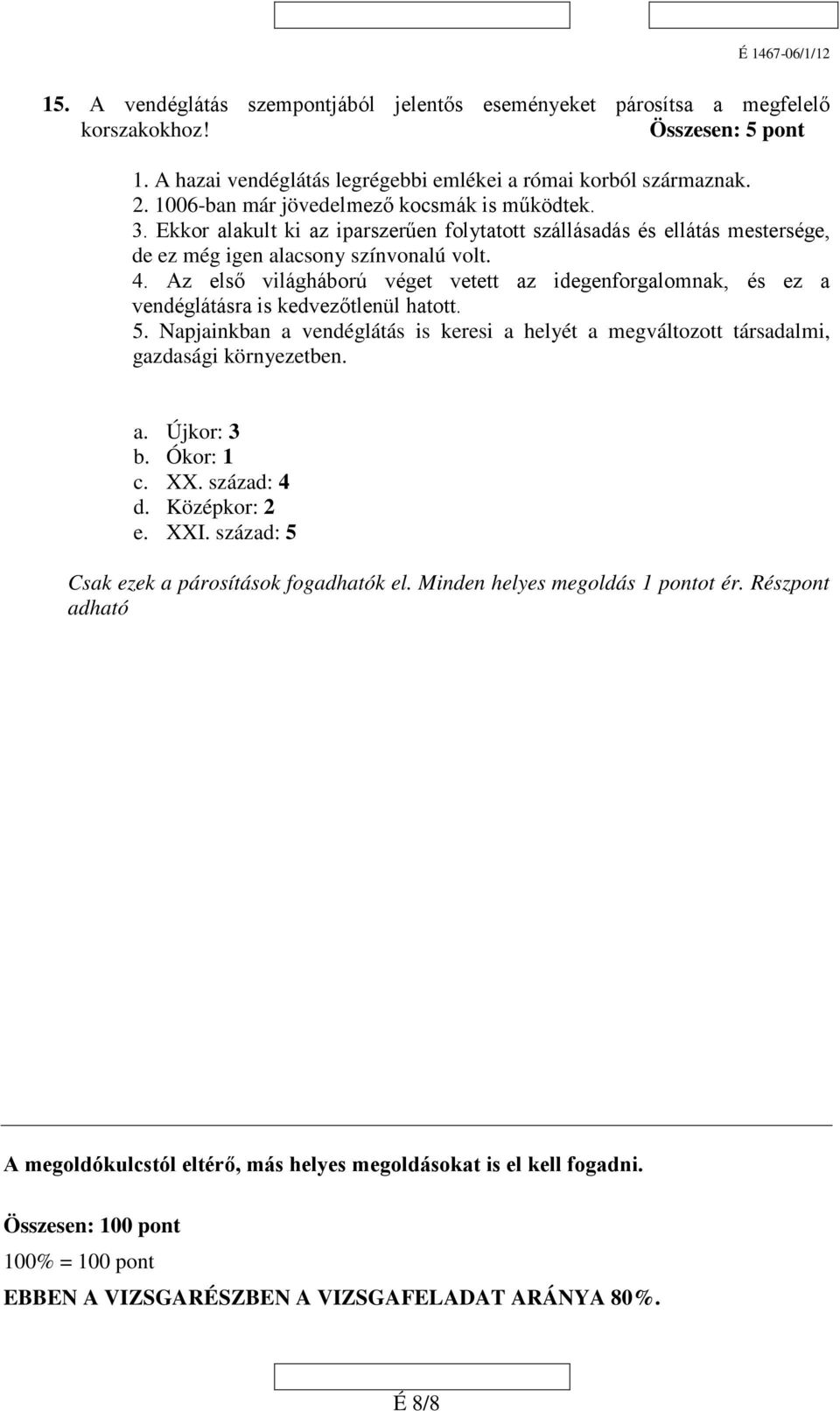 Az első világháború véget vetett az idegenforgalomnak, és ez a vendéglátásra is kedvezőtlenül hatott. 5. Napjainkban a vendéglátás is keresi a helyét a megváltozott társadalmi, gazdasági környezetben.