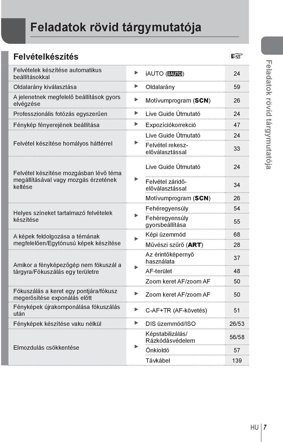 mozgásban lévő téma megállításával vagy mozgás érzetének keltése Helyes színeket tartalmazó felvételek készítése A képek feldolgozása a témának megfelelően/egytónusú képek készítése Amikor a