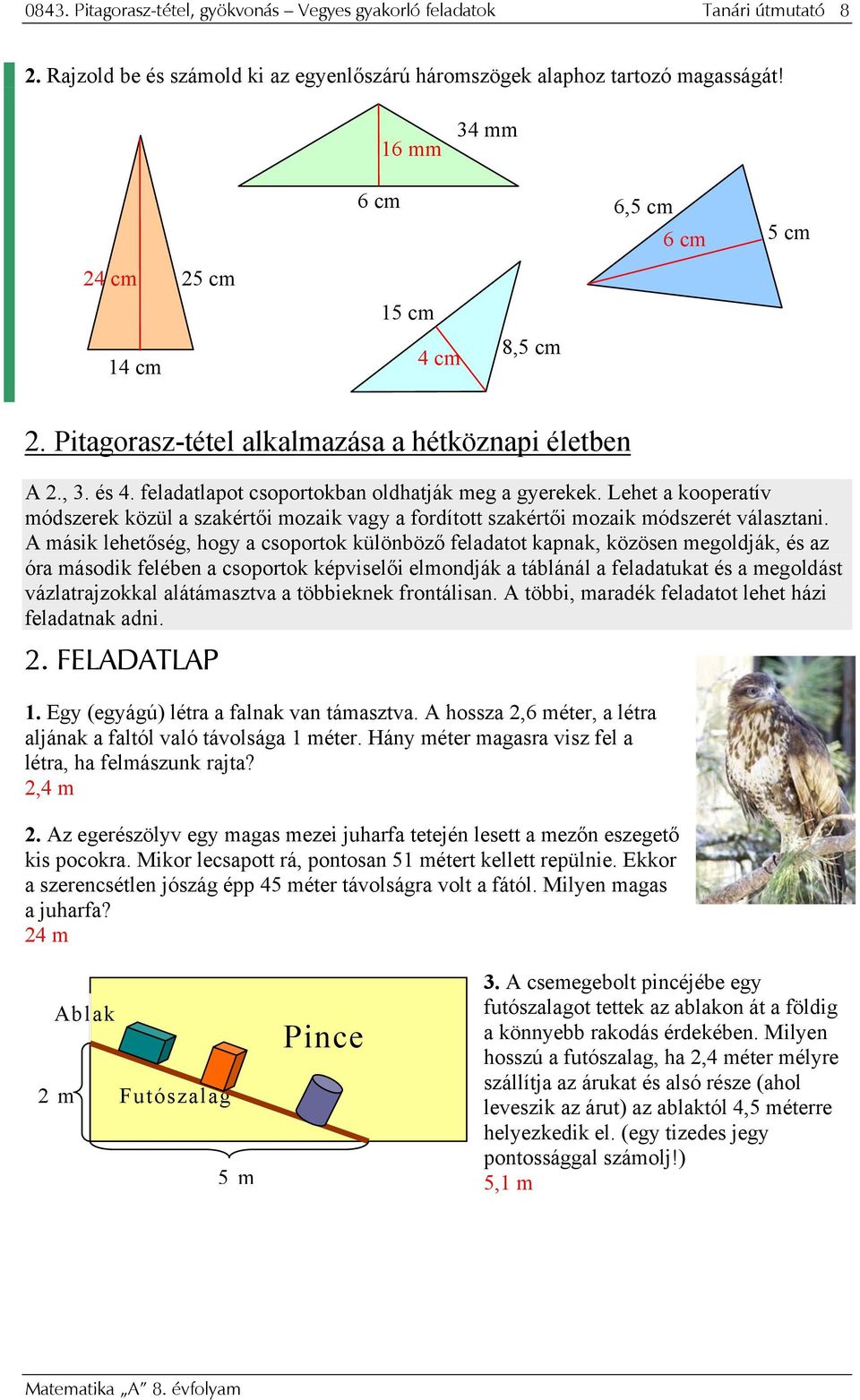 PITAGORASZ-TÉTEL, GYÖKVONÁS - PDF Ingyenes letöltés