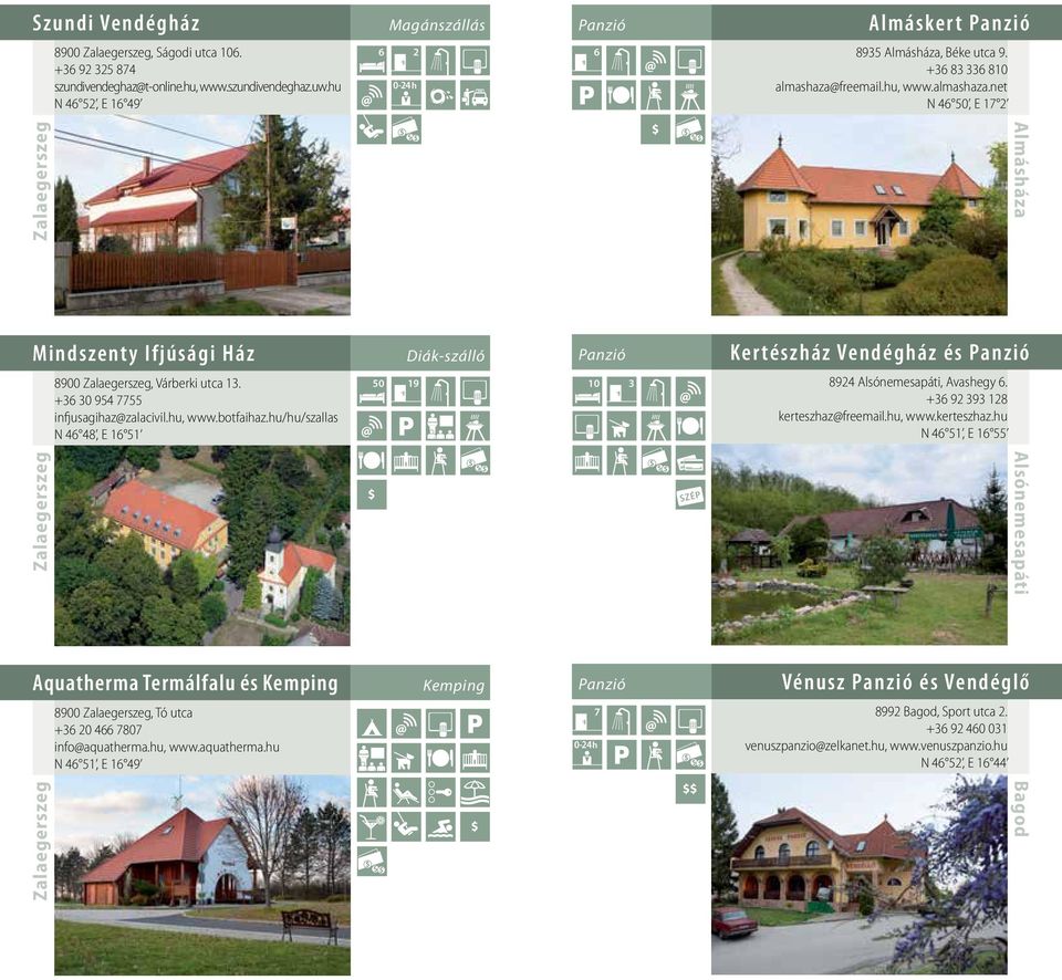 hu/hu/szallas N 46 48, E 16 51 50 19 10 3 Diák-szálló Kertészház Vendégház és 8924 Alsónemesapáti, Avashegy 6. +36 92 393 128 kerteszhaz@