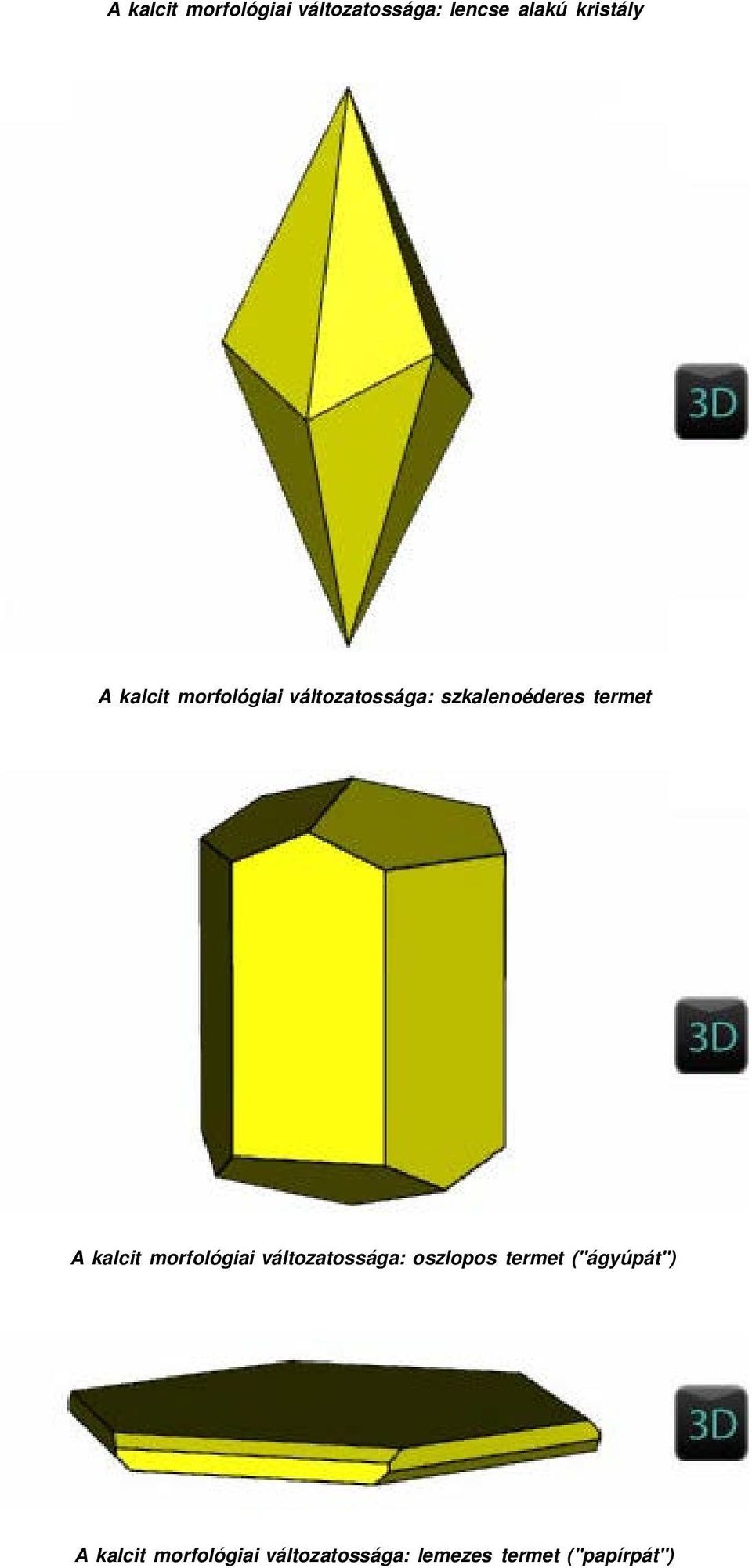 kalcit morfológiai változatossága: oszlopos termet