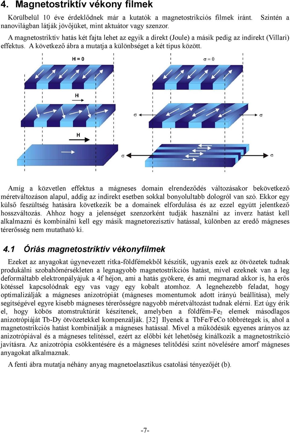 Amíg a közvetlen effektus a mágneses domain elrendeződés változásakor bekövetkező méretváltozáson alapul, addig az indirekt esetben sokkal bonyolultabb dologról van szó.