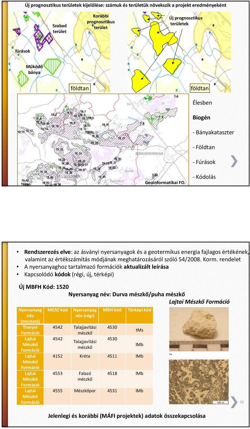 -Kódolás Rendszerezés elve: az ásványi nyersanyagok és a geotermikus energia fajlagos értékének, valamint az értékszámítás módjának meghatározásáról szóló 54/2008. Korm.