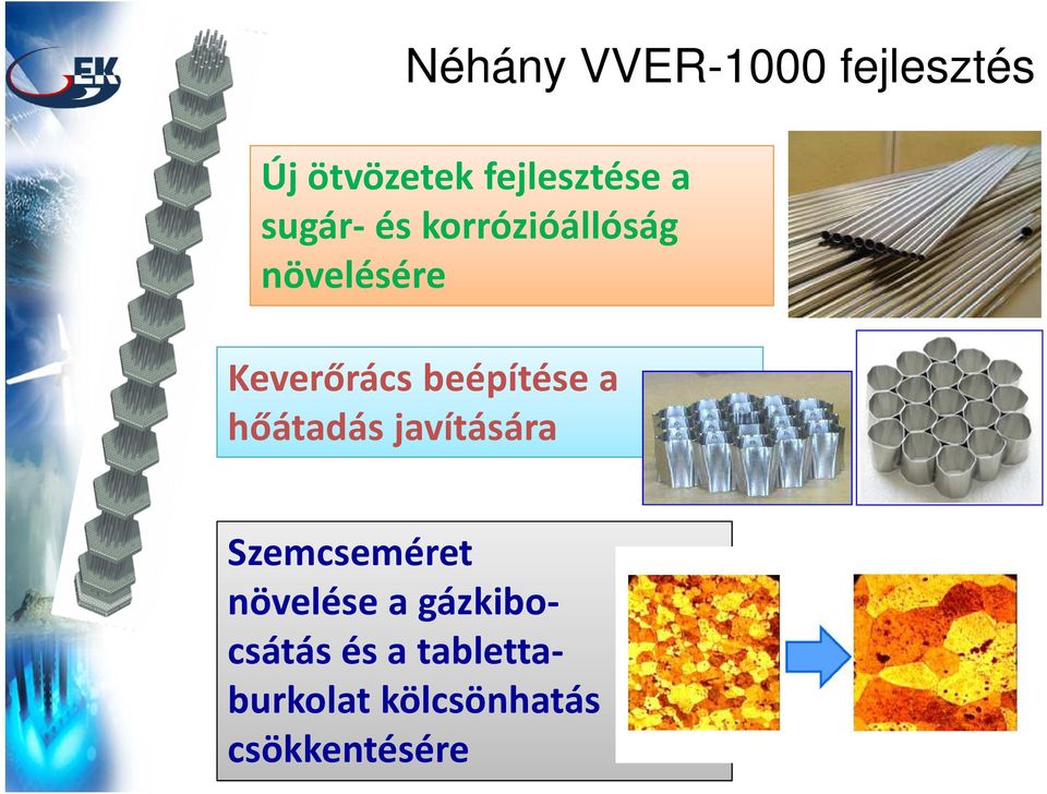 beépítése a hőátadás javítására Szemcseméret növelése